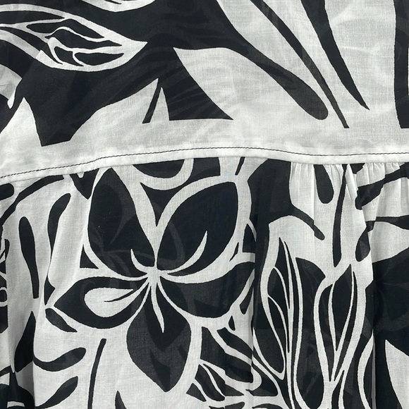 Talbots Plus Size 2x Black And White Patterned Sheer Shirt Long Sleeve Button Up - Picture 3 of 10